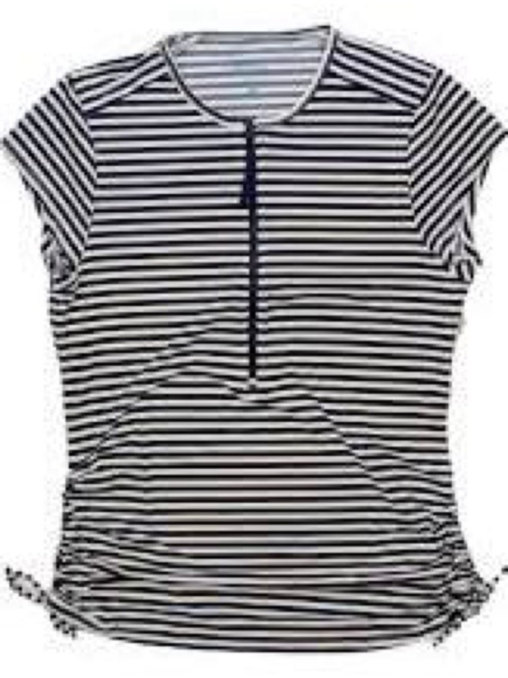 Carve Designs Navy and White Striped Short-Sleeve Swim Coverup